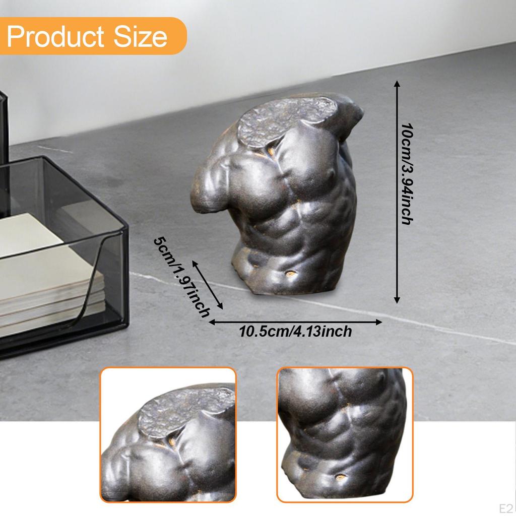 Male Torso Statue Creative Small Sculpture for Bookshelf Living Room Cabinet