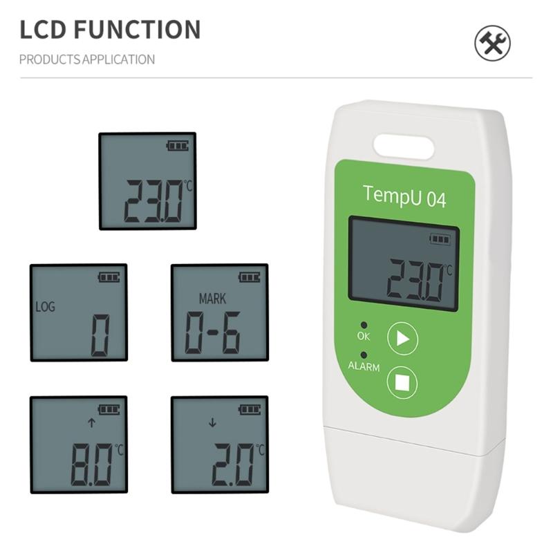 Digital Temperature Recorder With High Accuracy Data Recording Temperature Data Logger For PDF CSV Reports