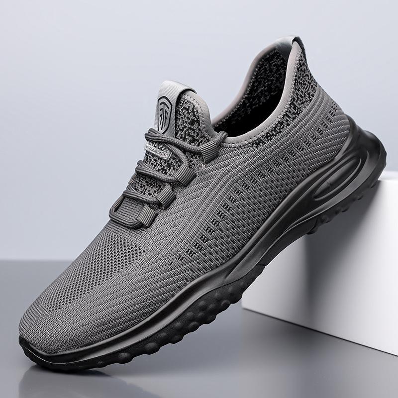 

Men s shoes 2025 summer new breathable fly-woven mesh shoes men s lace-up casual shoes tide 2025 38 серый