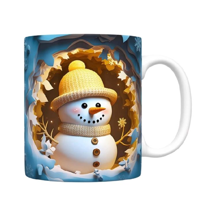 Festival Snowman Themed Ceramic Mugs Christmas Kitchenwares For Coffee Teas Dishwasher Friendly Homes Use