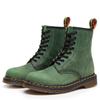 High Top Crazy Horse Green Motorcycle Boots Women's Classic Retro Short Boots Men's and Women's Boots Round Head Trend
