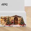 Winter Scene Wall Decals Christmas Snow House Sticker Removable Self-Adhesive Sticker Decal PVC Waterproof Decorative Decal for Holiday Party