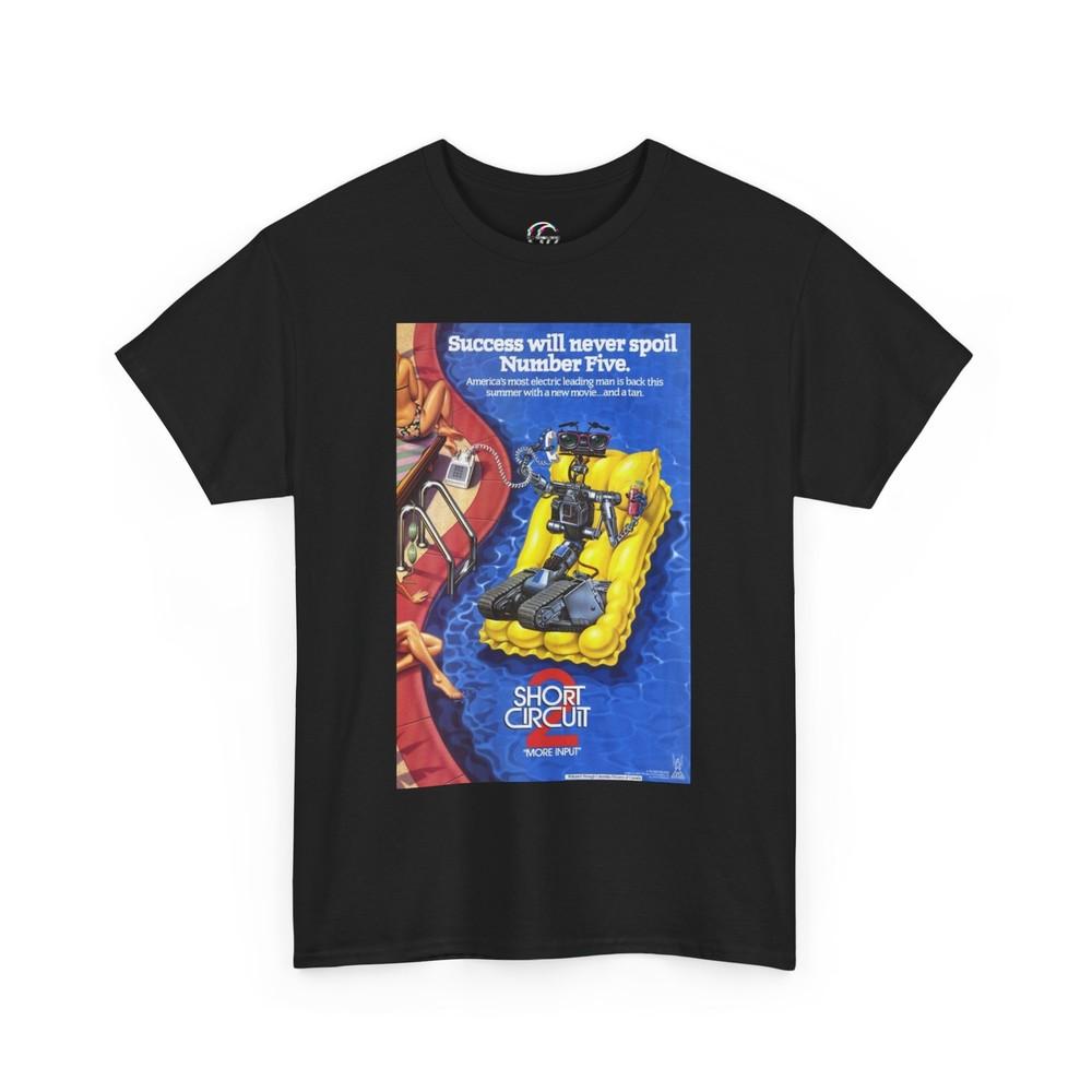 Short Circuit 2 Movie Poster TShirt Johnny 5 Tee Short Circuit Sequel Shirt Unisex T-Shirt L