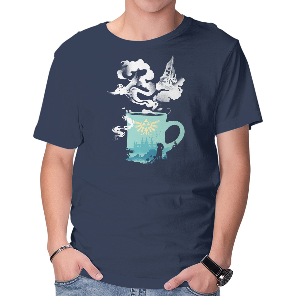Unisex Crew Neck T-Shirt Adventure Brews Graphic Short Sleeve Casual Tee L
