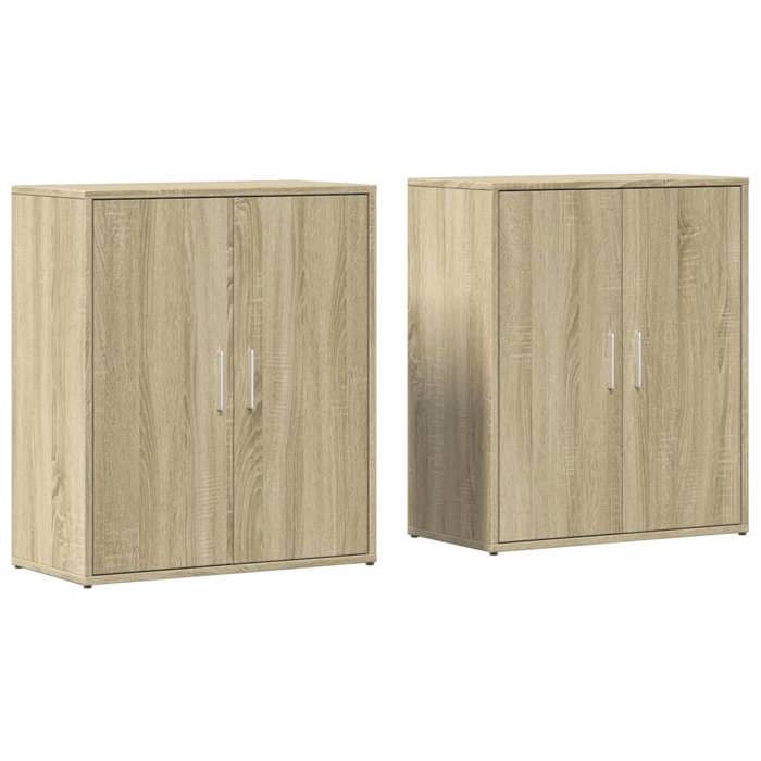 VidaXL Buffets 2 pcs chêne sonoma 60x31x70 cm bois d'ingénierie, armoire de rangement, meuble d'entrée, meuble d'appoint 3276541
