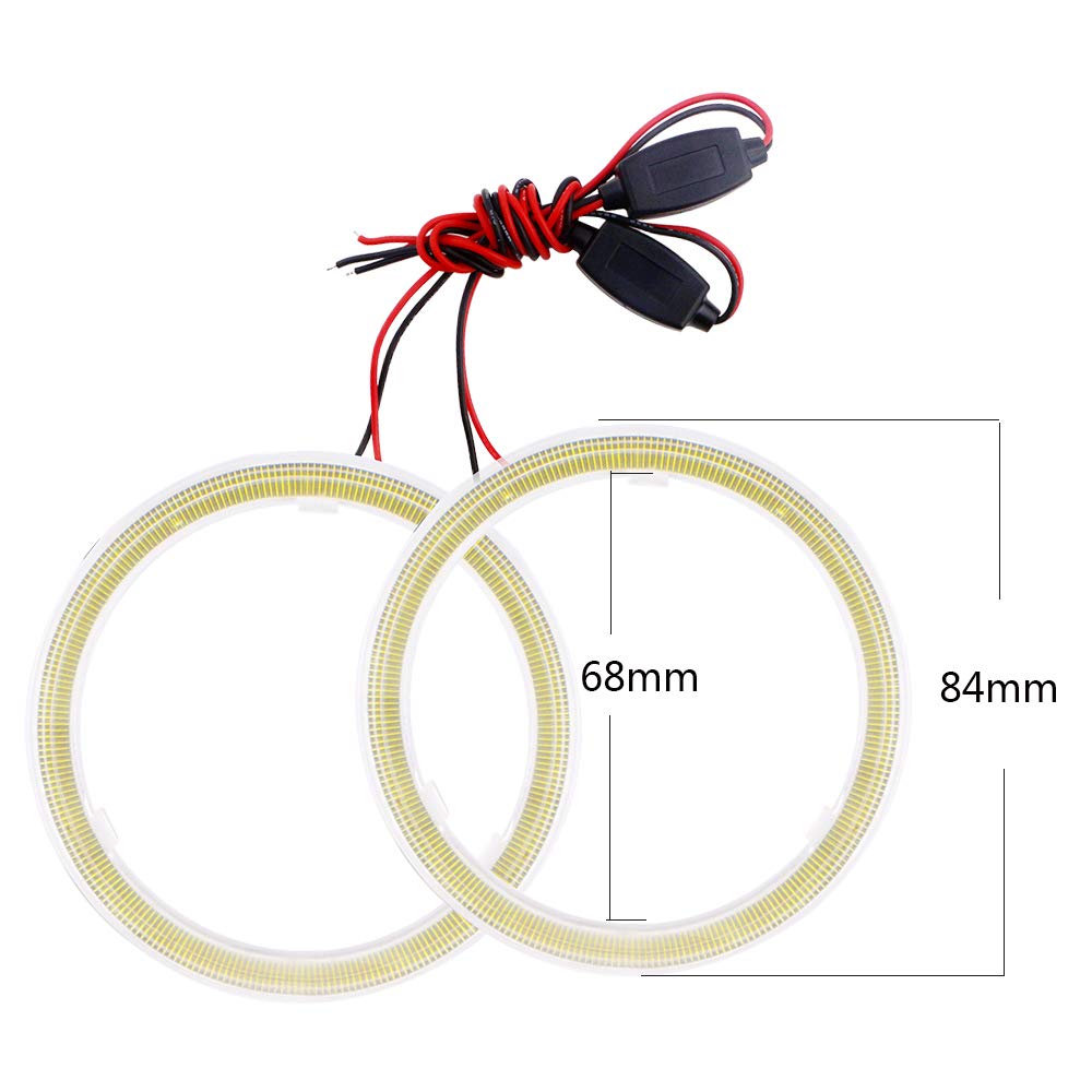 YongMing COB Squid Ring White LED Headlight Fog Lamp 80MM