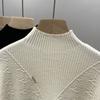 Loose Sweater Women's Semi-high Neck Warm Sweater Women's Autumn and Winter Knitted Sweater Base Layer Pullover