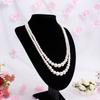 Cheongsam Glass Pearl Necklace Multi-layer Retro Court Collarbone Chain Double-layer Sweater Chain Three-layer Glass Neck Chain