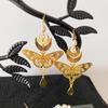 Butterfly Gold Pendant Bohemian Earrings - Handmade Jewelry