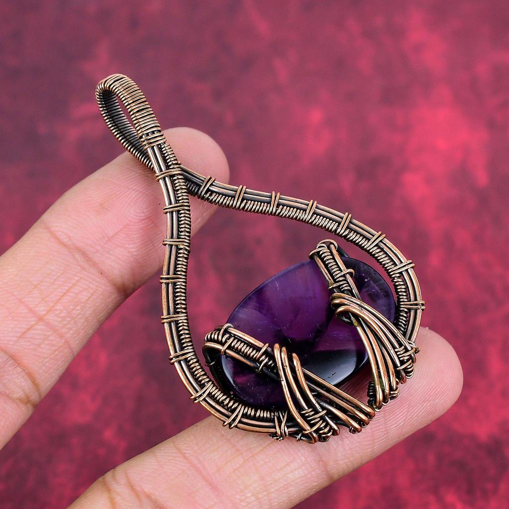 Star amethyst pendant copper wire wrapped jewelry natural gemstone pendant handmade copper pendant wonderful wire wrap pendant wedding gifts