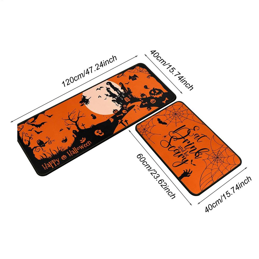 Halloween Front Door Mat Non-Slip Kitchen Door Rug Funny Halloween Floor Mat for Entryway Porch Bathroom Kitchen Shower