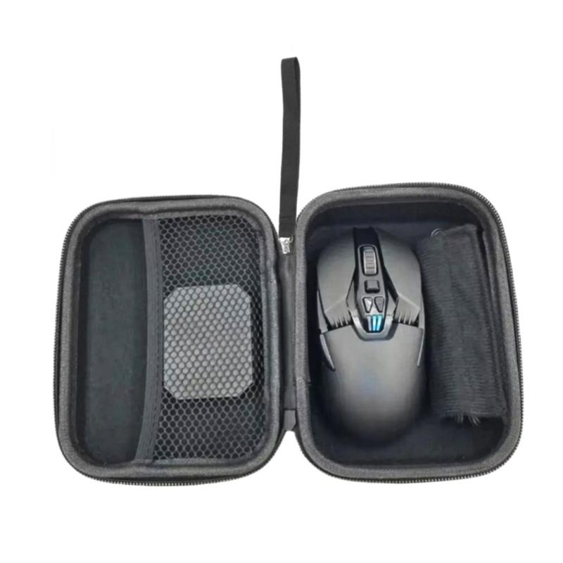 Compactly Mouse Bag for Wire Mouse Protective Sleeve Protectors with Handle Strap Meshes Pocket For Gaming Enthusiasts