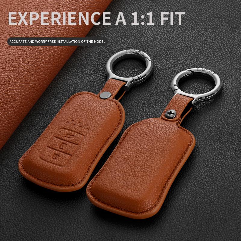 Leather Car Key Case Cover For Honda Honda Accord Civic 10Th Cr-V Hr-V Insight Odyssey Pilot Ridgeline Jazz Jade Fit Freed City