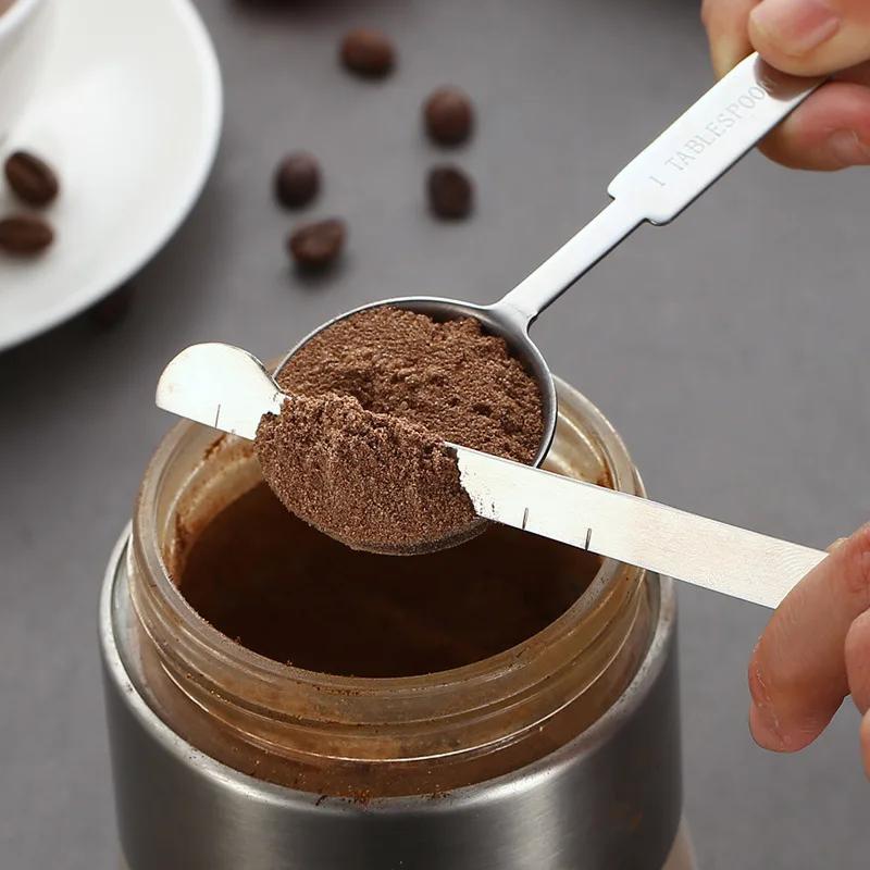 WIKHOSTAR Kaffeemesslöffelbecher, Premium-Stapelset, Küchenmesslöffelset, Messbecher- und Löffelset aus Edelstahl