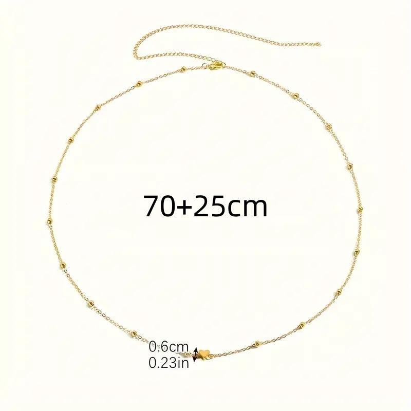 Accessories, Simple Round Bead Chain, Metal Peach Heart Versatile Waist Chain, Women's Fashionable Love Body Chain