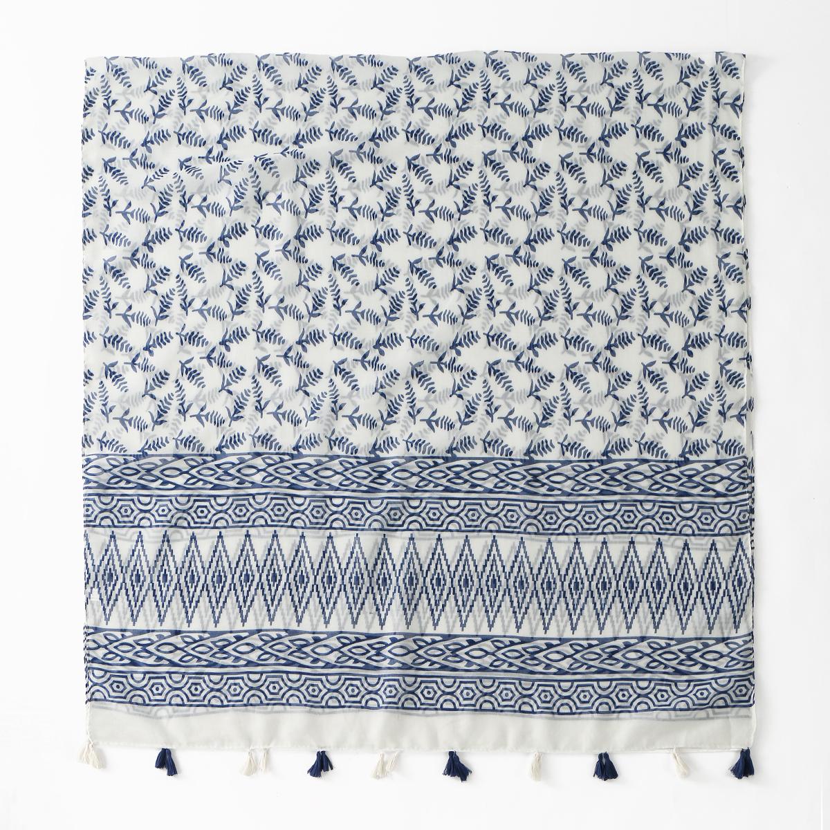 

Fashion Floral Printed Scarf Fringe Shawl Woman Muslim Hijabs Cotton Viscose Headband Summer Beach Stoles Islam Turban