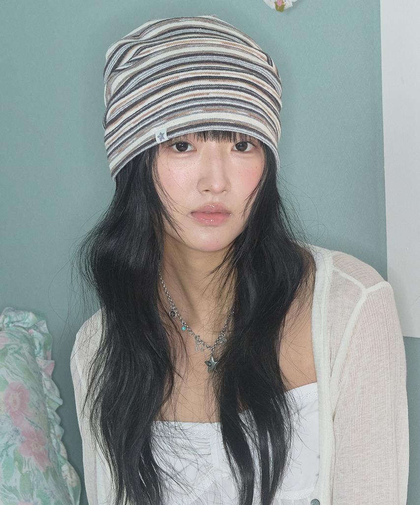 Kiibi Vintage Stripe Beanie Brown