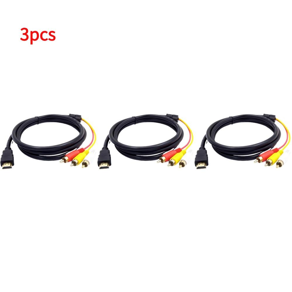 HDMI-compatible To 3RCA Cable 1.5M Audio Video Wire Cable Connector Adapter for Set-Top Box To TV DVD Laptop HDMI To RCA Cable