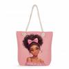 Multifunctional Fairy Tale Style Printed Thick Rope Shoulder Beach Bag Casual Large Capacity Handbag 0106 CLE