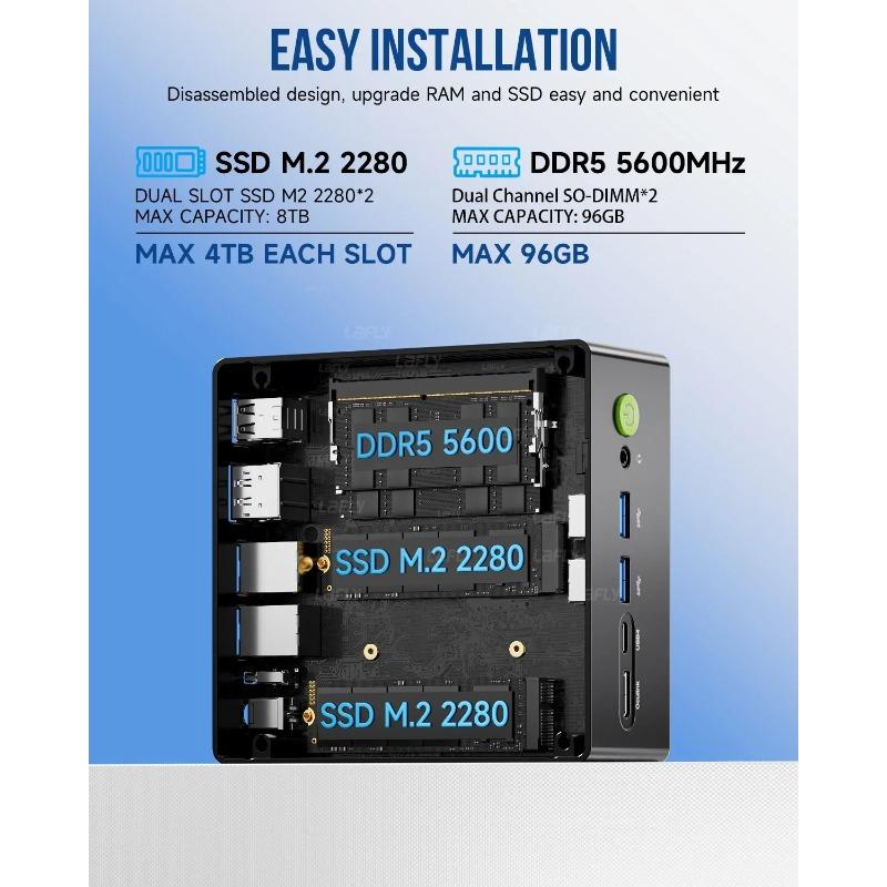 GMKtec K8Plus Mini-PC AMD R7-8845HS Window11 Pro AMD Radeon™ 780M Oculink PCIE*4 DDR5 5600MHz SSD Wifi 6 Desktop-Gaming-Computer