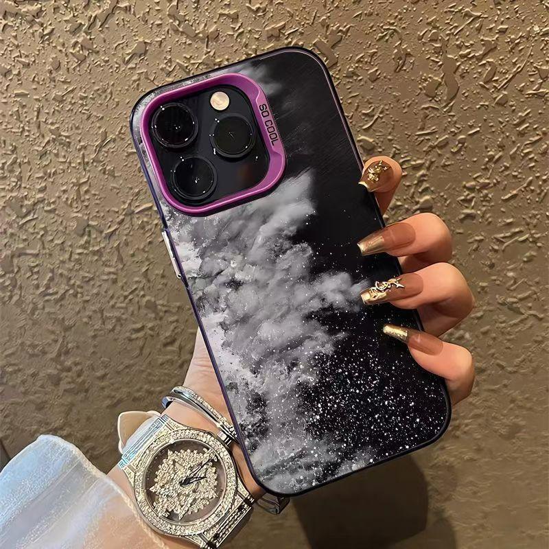 Black wave colored silver case for Apple 16/15/14 Pro mobile phone case 15promax13/12/11X new