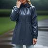 Giacca Donna Impermeabile Antivento Leggera Giacca Antipioggia con Tasche Cappotto Antipioggia Impacchettabile da Donna con Cappuccio