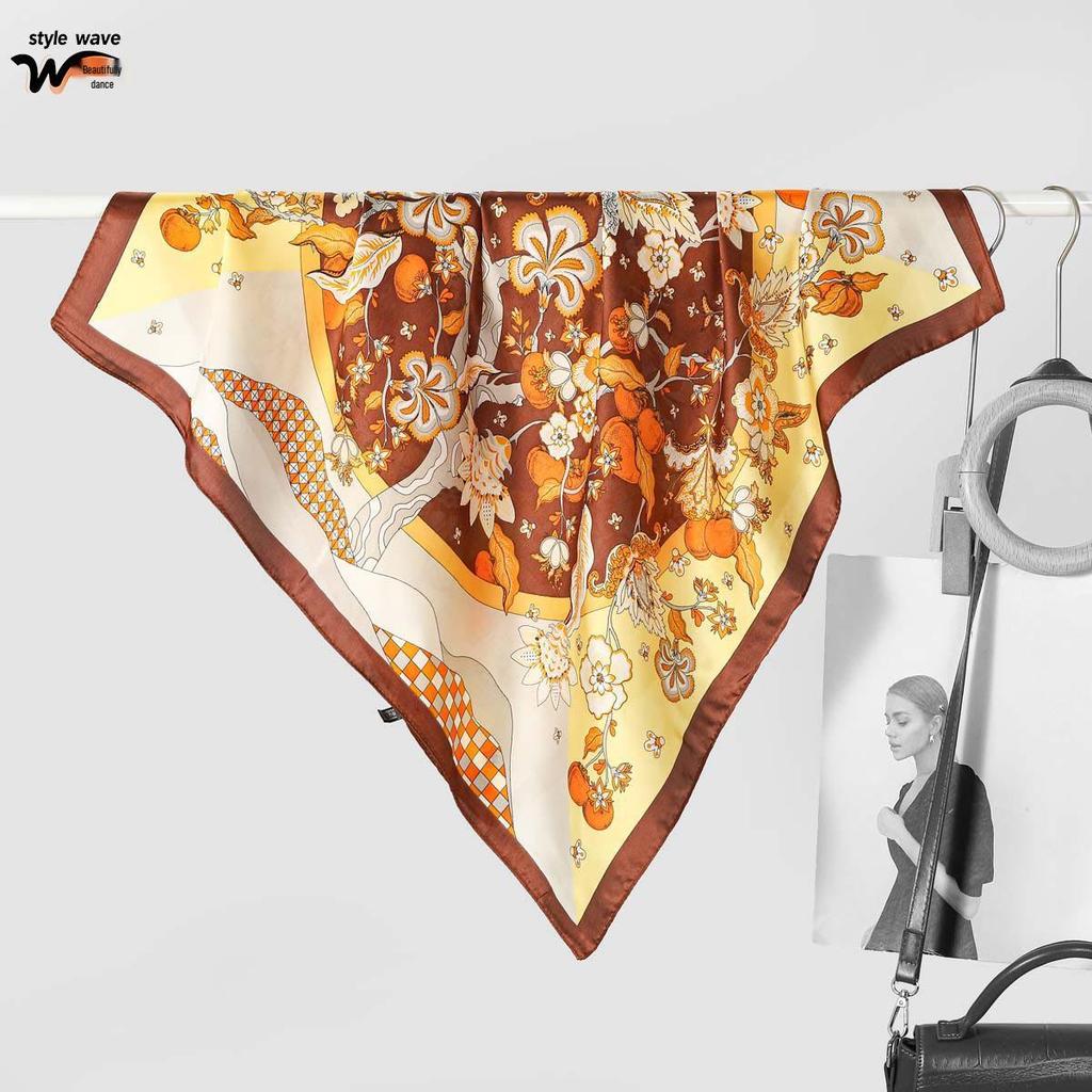 Pañuelo de seda cuadrado estilo coreano para mujer de 70 cm: Protector de Cuello de Moda, Versátil y de Gama Alta para Primavera y Otoño
