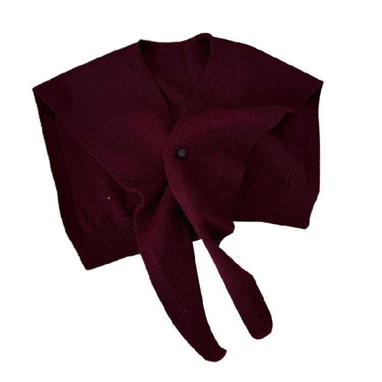 Stylish Cropped Shoulder Wrap Scarf Lightweight Polyester Shawl Elegant Women's False Collar Fashion Outerwear