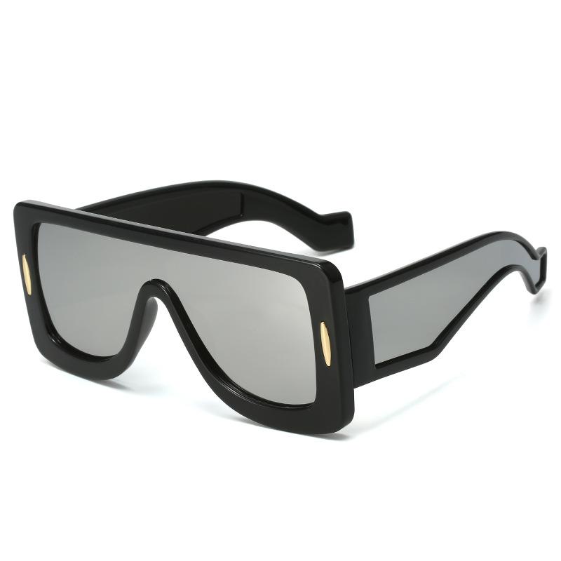 Square Large Frame Sunglasses Futuristic Tech Colorful Cycling Glasses One-piece Sunglasses