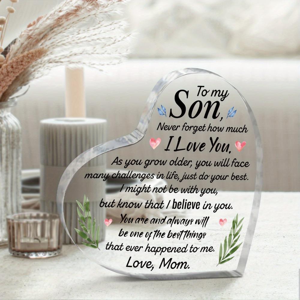 Heart-Shaped Keepsake with Mother'S Message - "To My Son, Never Forget How Much I Love You" - Perfect Gift for Christmas, Thanksgiving, Mother'S Day,