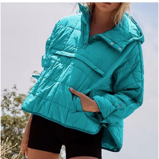 Quilted Jackets for Women Lightweight Long Sleeve Button Down  Jacket Warm Winter Coat Outerwear with Pockets