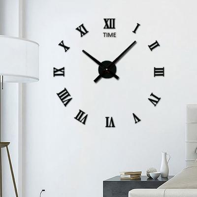 DIY Wall Clock Modern Wall Clock Stickers Silent Frameless Clock Night Light Needles Ticking Clock