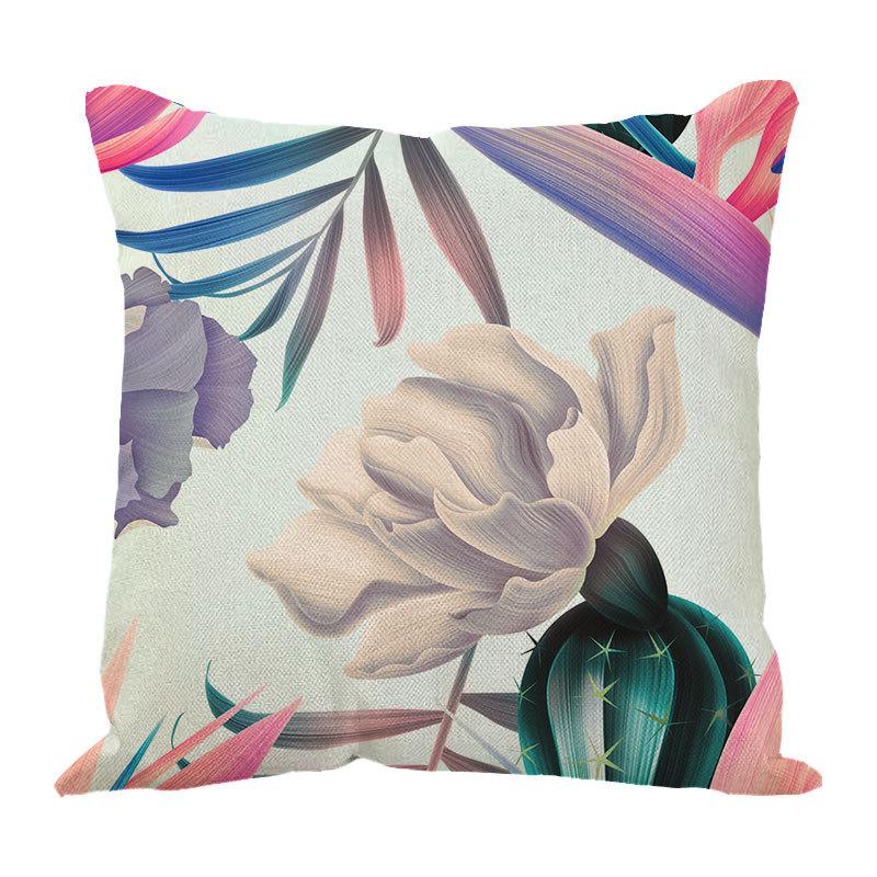 Linen Pillowcase Ins Tropical Plants Home Decoration Supplies Nordic Green Plants Design Sand Cushion Cover