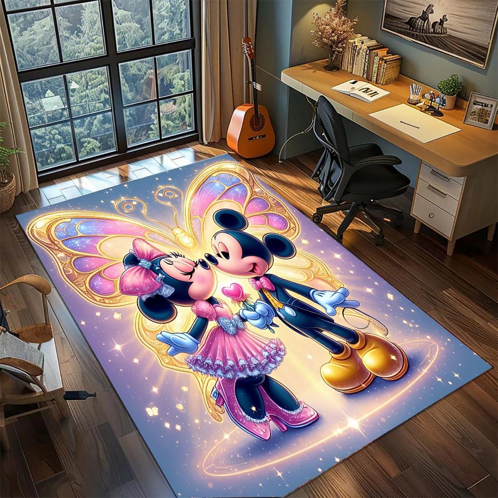 Mickey and Minnie's Romantic Confession Rug Carpet Large Area Rug Non Slip Washable Floor Mat Gamer Room Bedroom Home Decor