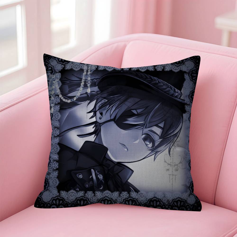 Anime Black Butler horror   Cushion Cover Inches Farmhouse Decor Home Throw Pillow Covers for Couch Decorations