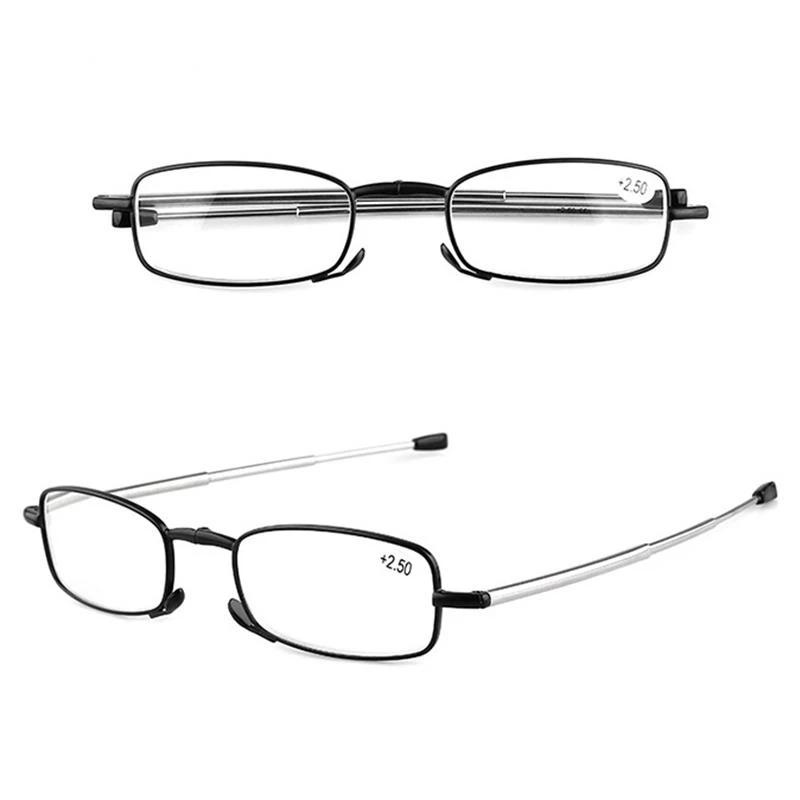 Men Women Folding Reading Glasses with Case Portable Telescopic Presbyopia Eyeglasses Prescription Glasses Diopter +1.0 To +4.0