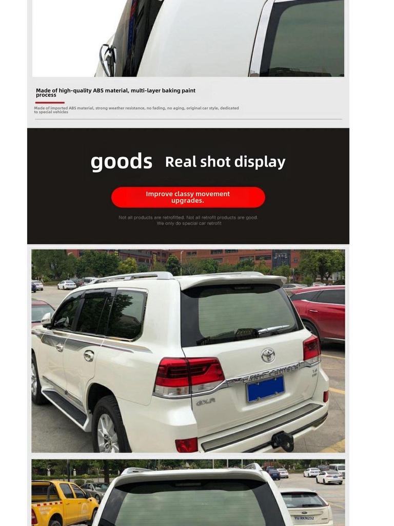 Compatible Rear Middle Roof Spoiler for 2008-2024 Toyota Land Cruiser LC200/FJ