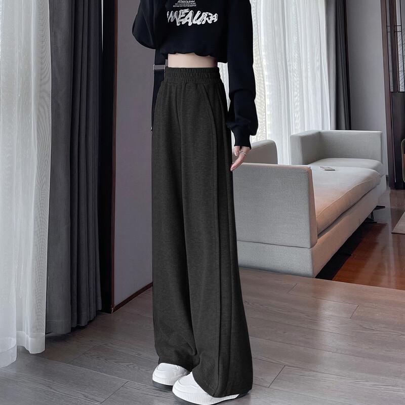 TonLion 2024 Women's High-Waist Knit Wide-Leg Pants