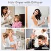1400W High-Speed Hair Dryer with 110,000 RPM Brushless Motor, 20 MCelsiuss Airspeed, Red Light Hair Care Dryer, Magnetic Concentrator Nozzle, 5 Heat a
