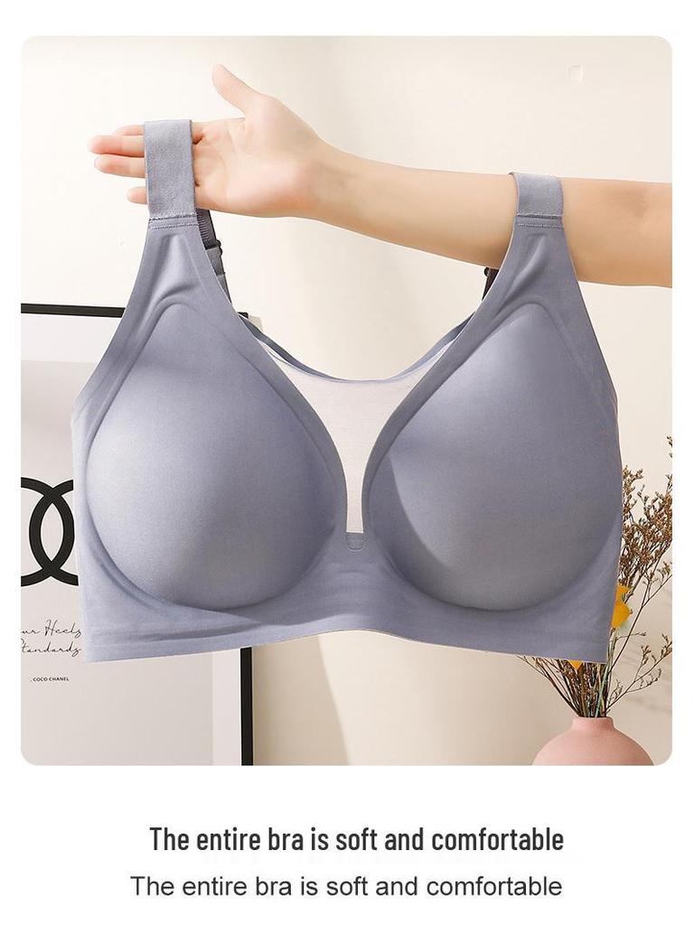 Seamless Mesh Plus-Size Anti-Sagging Bra for Large Breasts - Slimming, Anti-Exposure, Full Coverage, Thin Style