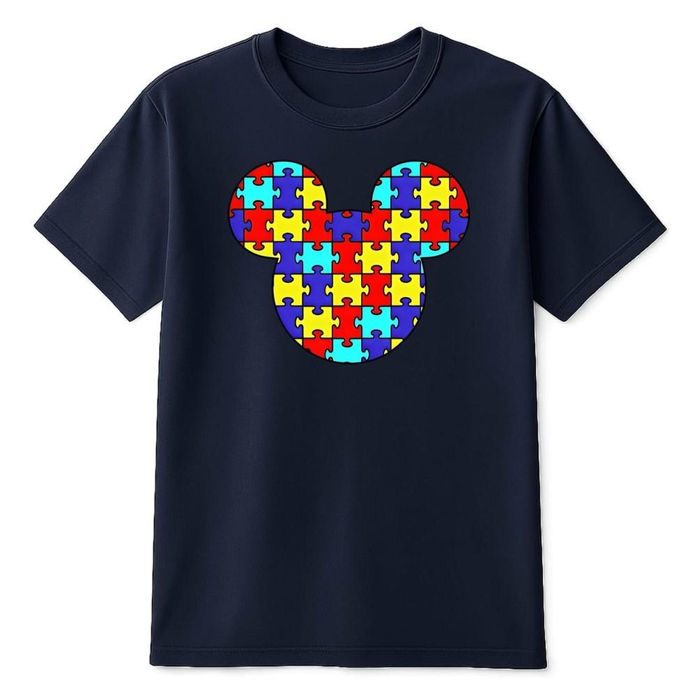 Cartoon Autism Awareness TShirt Puzzle Piece Silhouette Unisex Tee S
