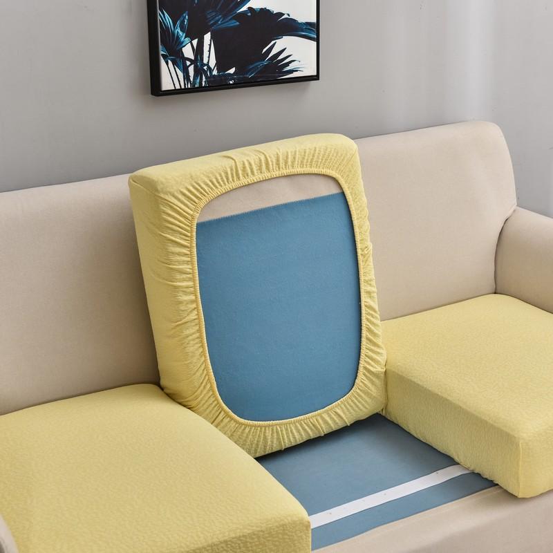 Waterproof Sofa Seat Slipcovers Elastic Solid Color Furniture Protector Thick Sofa Cover Corner Couch Cover