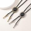 High-Quality Leather Bolo Tie Chain Necklace Long Gold Plated Design Multipurpose Wear For Office Gatherings Travel Lightweight Accessory