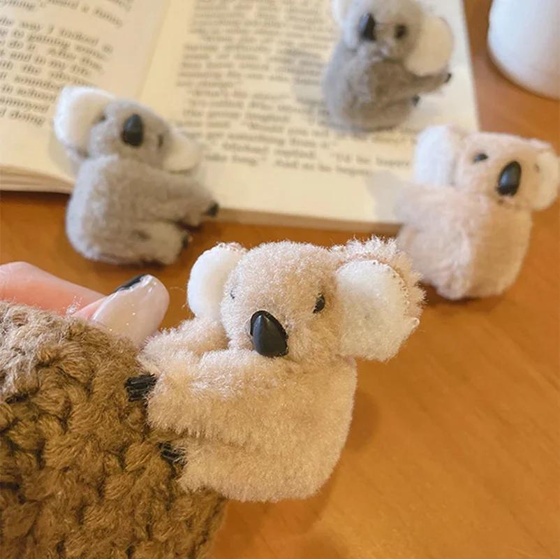 Cute Plush Koala Bear Hair Claw Clips for Girls Animal Hairpins Barrettes Headwear Soft Hair Accessories
