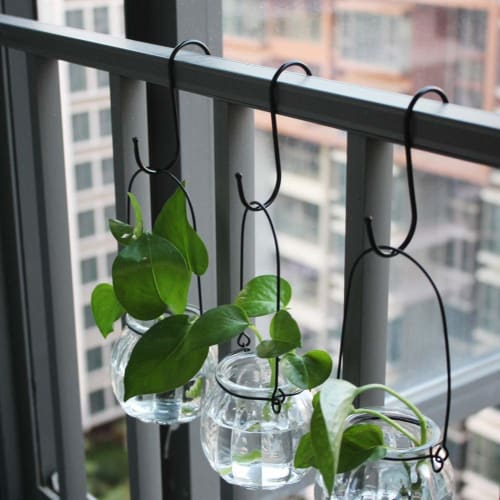 20 S-shaped Hooks, Wall Mount, Bathroom Storage, Holds Small Items, 15kg (Black, 12cm X 20 Pieces)