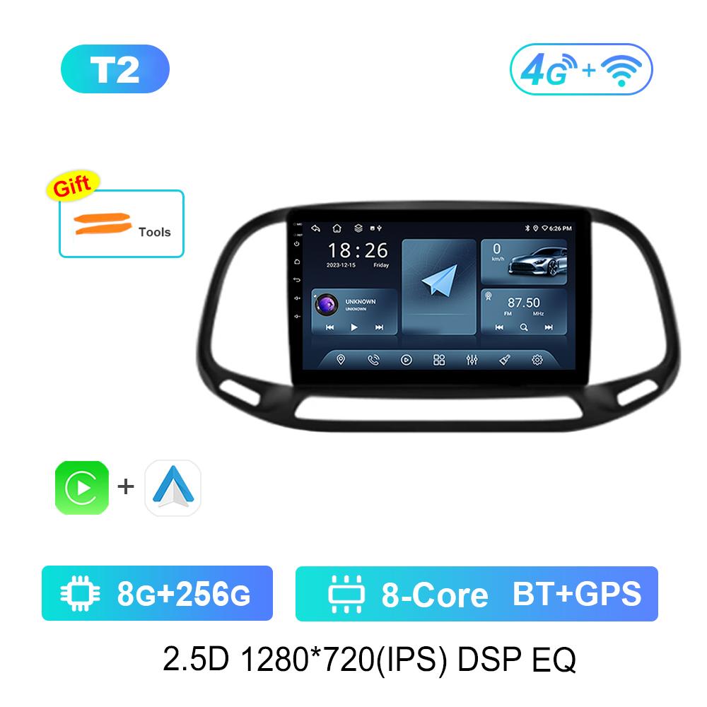 9 Inch Car Video Multimedia Player Android System GPS Navigation for Fiat Doblo 2015 - 2019 Carplay WiFi Touch Screen Bluetooth