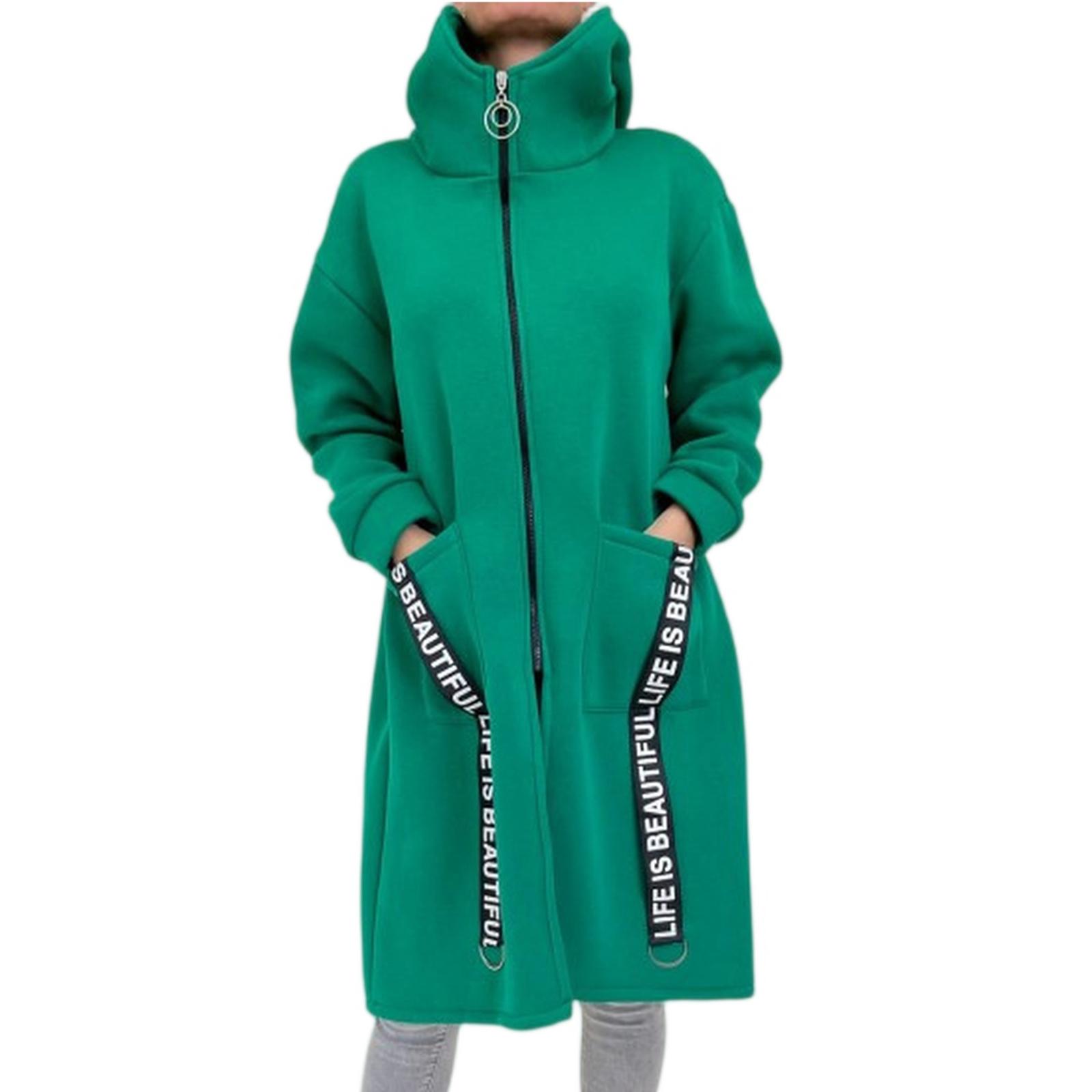 

Женский модный повседневный кардиган-жакет однотонного цвета с длинными рукавами XL зелёный