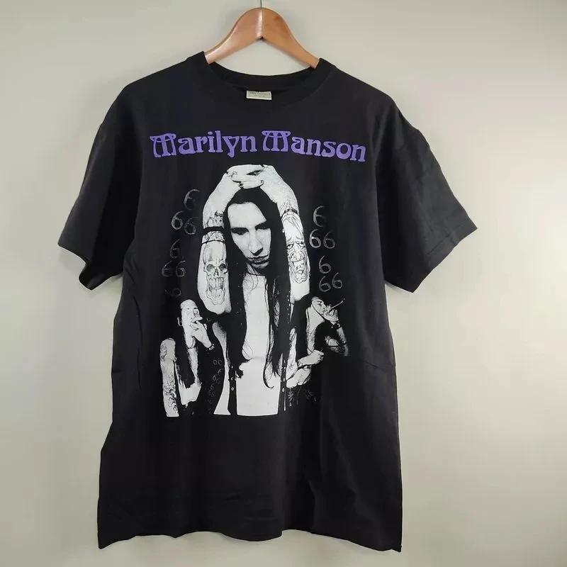 Marilyn Unisexson Vtg 90s Basic Black Short Sleeve Summer Unisexs And Unisexs Loose And Breathable TShirt Top S