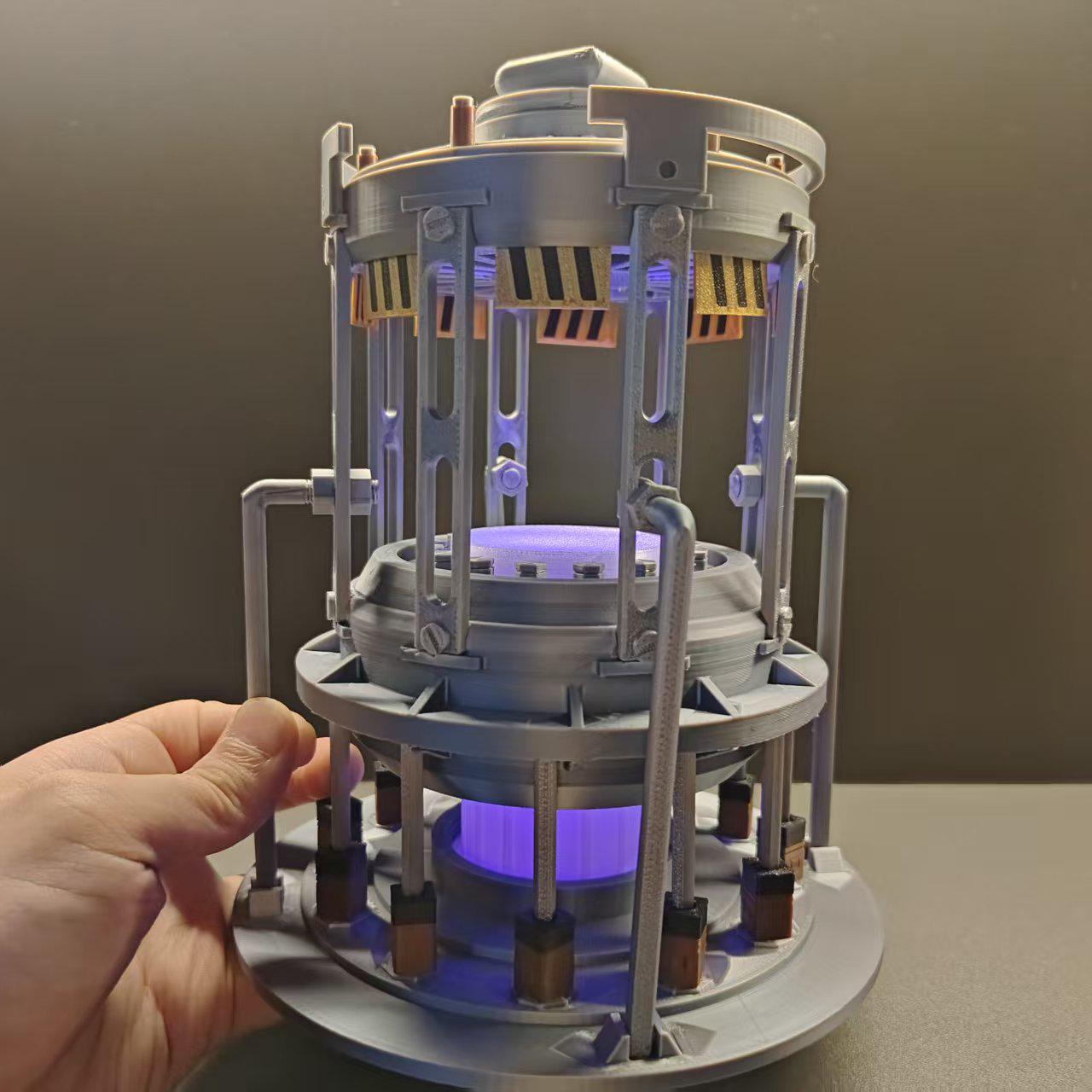 Delta Action Miniature Reactor: 3D Printed Model with Lights for Game Setup Assembly Model