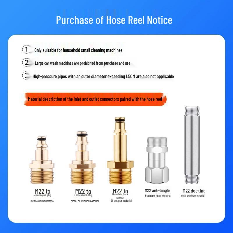 High-Pressure Water Hose Reel & Storage Rack for Car and Household Cleaning